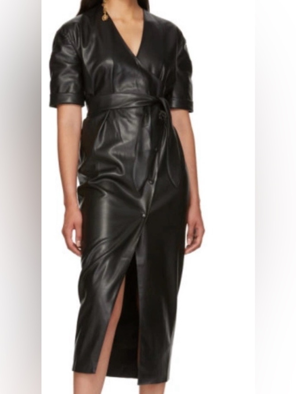 Nanushka Black Leather-Trim Jacket
